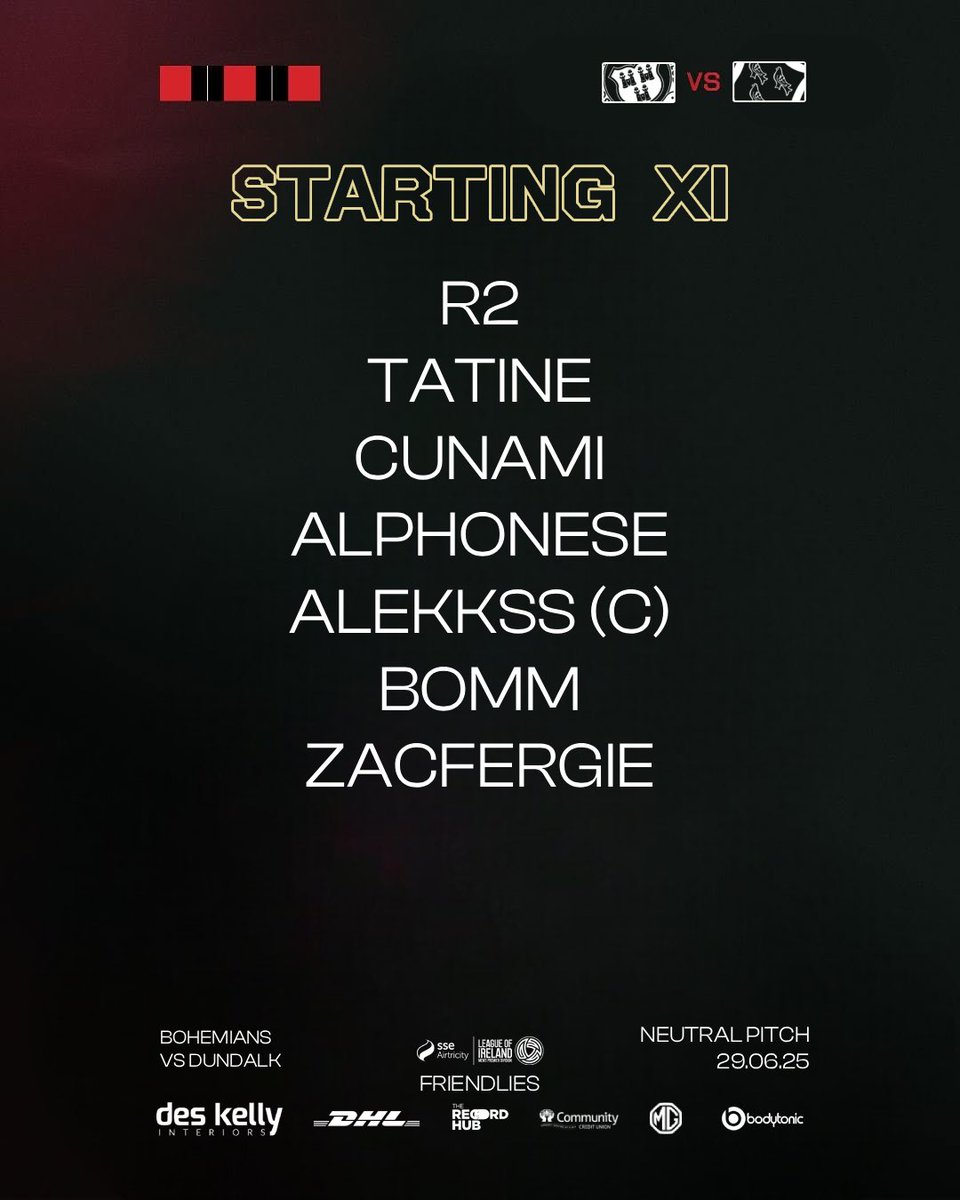 BohemiansRoblox's tweet photo. Your Bohemians Football Club Starting 7 is ready to go 

#WeAreBohs #DublinsOriginals #Bohs https://t.co/G9BRA0iyBG