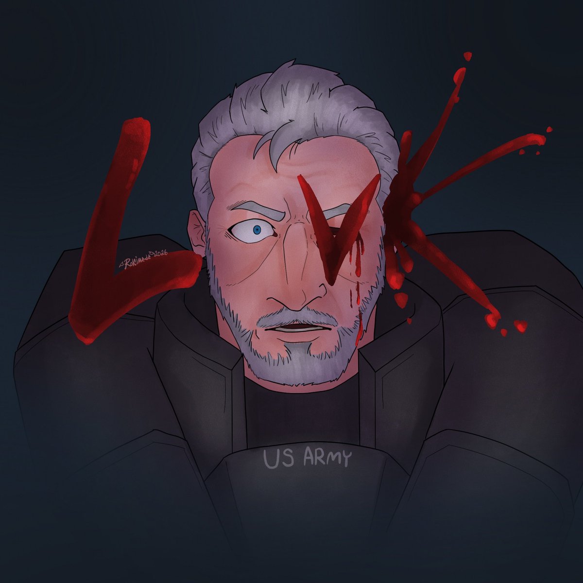 RIsForRokimede's tweet photo. Solidus with that art trend going around
#mgs https://t.co/tTK4yYjlUC