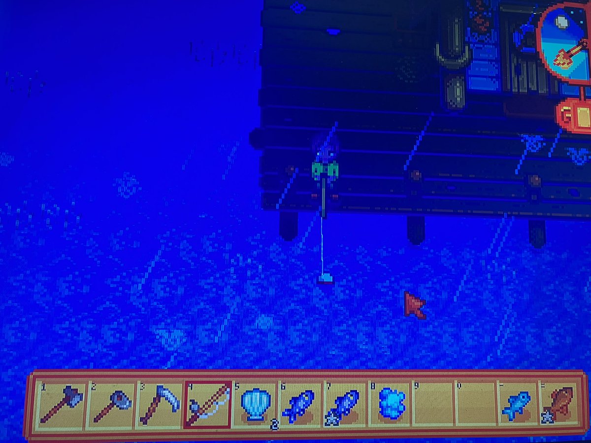 nose__f's tweet photo. 現在Stardew Valleyにて豪雨の中釣り人(つりんちゅ) https://t.co/cp99KlaJ6R