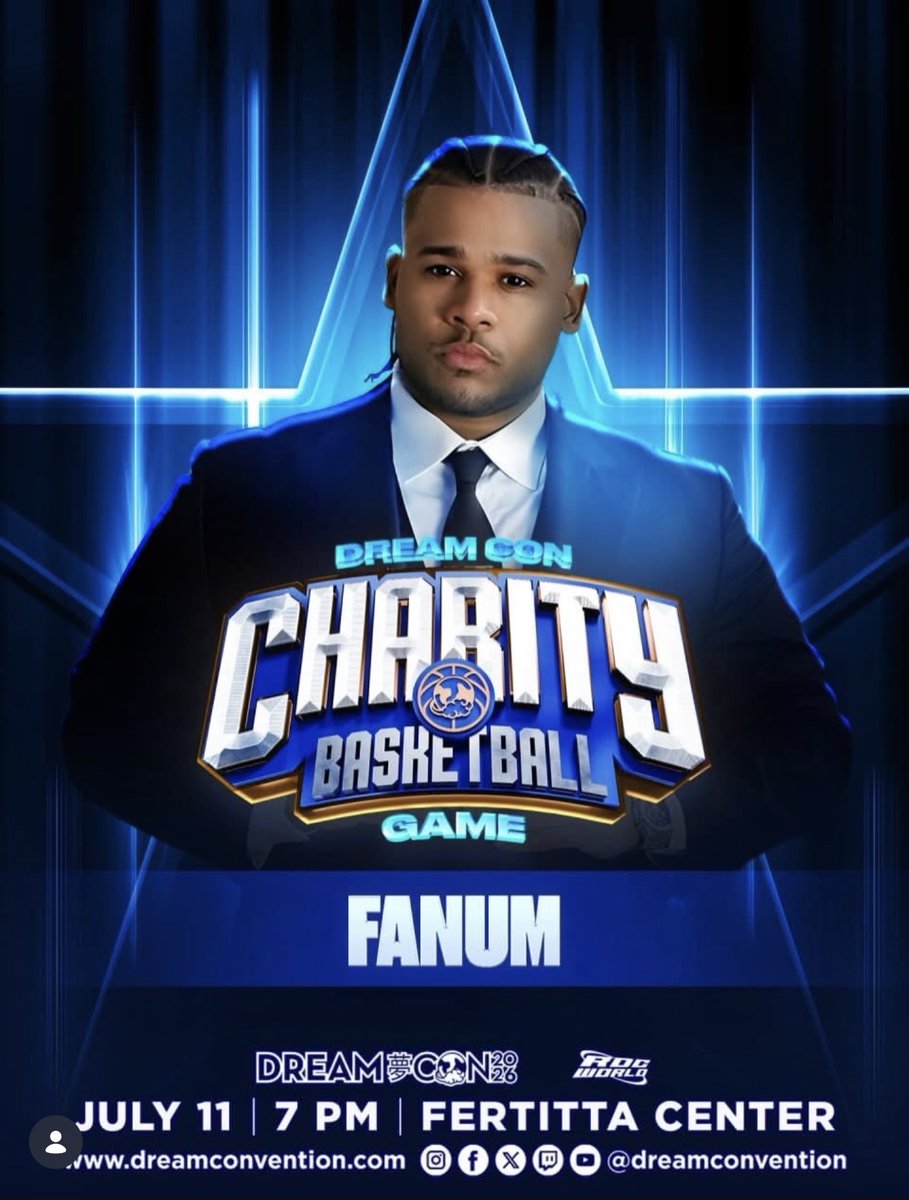 FanumUpdater's tweet photo. Fanum will be playing on YourRage’s Dreamcon Charity Basketball Team on July 11th at 7PM 🔥 https://t.co/EUr4yKy0bH