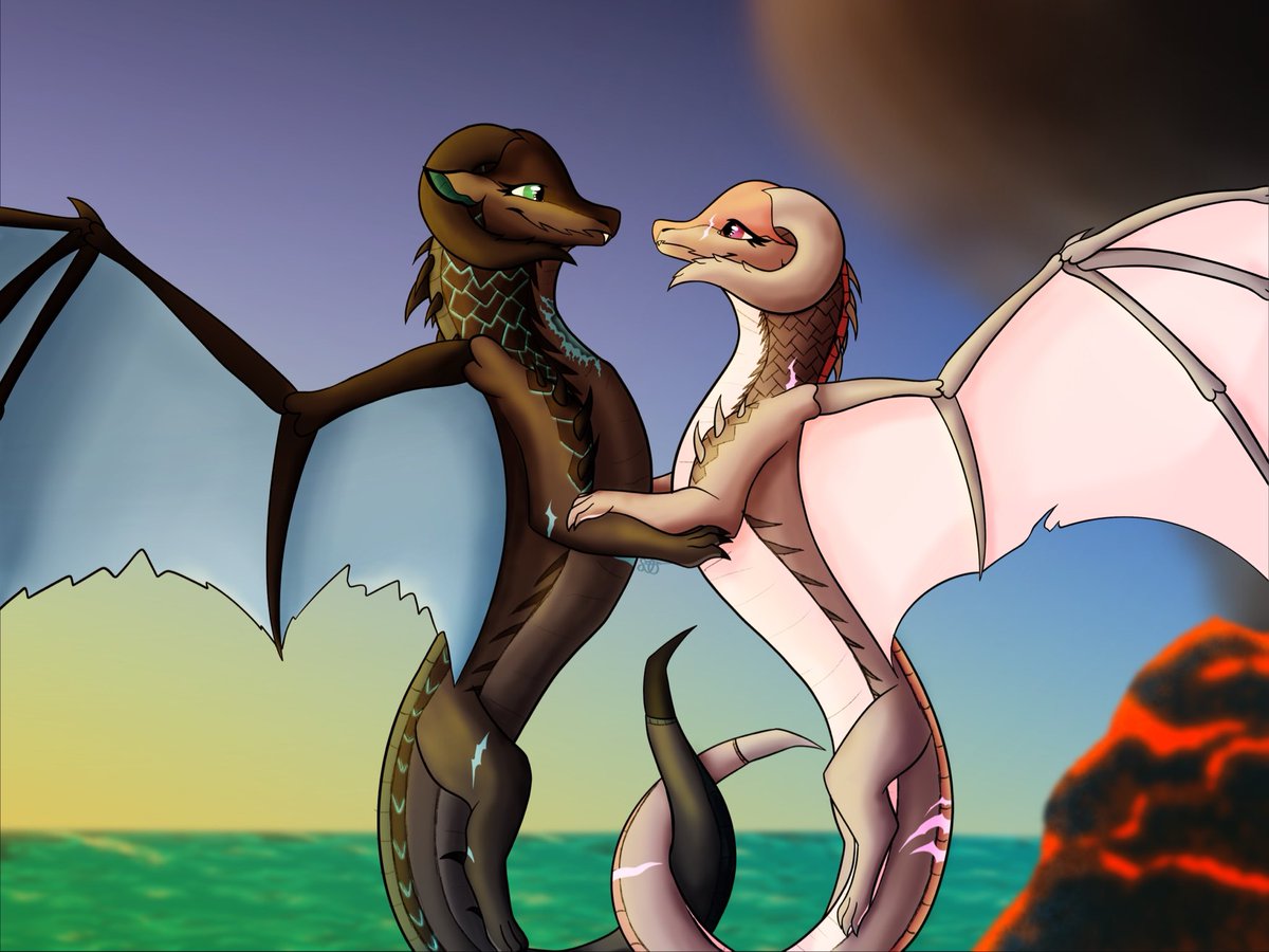 Shearwaterwing's tweet photo. Last post of pride month, here’s peach and Calca! The Deathcaller wives :3

More lore is posted on my tumblr!Speedpaint for this piece is going up on my TikTok today!

Hope yall had a great Pride and I’m so excited to see what everyone does for art fight!
#wof #artfight https://t.co/jS926vGr70