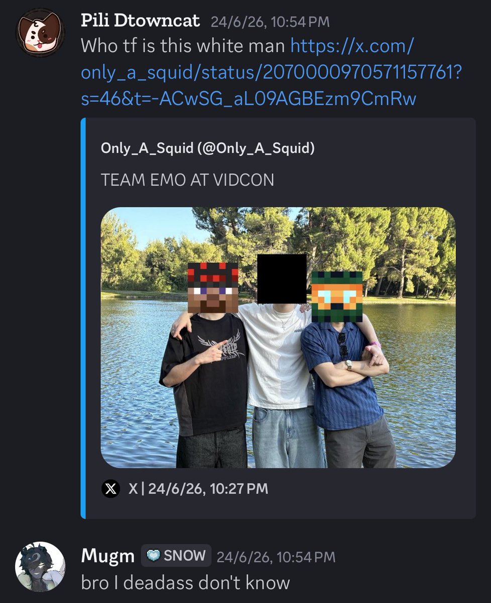 PiliDtowncat's tweet photo. I hope you all know they lied to you and whitewashed Mugm 💔

He was NEVER in Vidcon LOL https://t.co/6WrlhJ2xla