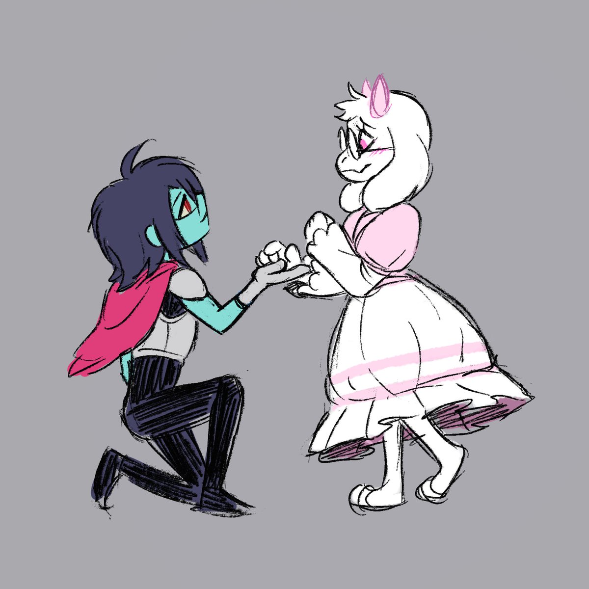 slugnymph's tweet photo. The Knight and their Princess ✨ #Deltarune #Kralsei https://t.co/Zr5FHIb4hz