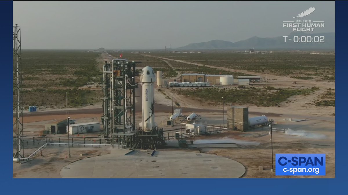 CSPANClassroom's tweet photo. Blue Origin, owned by billionaire @JeffBezos, conducted its first crewed flight into space #OTD in 2021. Watch footage of the flight and learn about its impact from John Logsdon of @Space_Policy: https://t.co/7sTLaBDlSw.
#SSChat #EdChat #OTDH #Space #STEM #BlueOrigin https://t.co/LIqG58PJsh