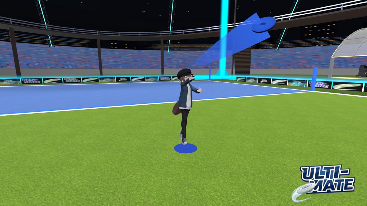 muzzle98447's tweet photo. 「VRC ULTIMATE」

フライングディスクスポーツ「アルティメット」をVRChatで遊べるワールドを公開しました！

Open Betaとして公開します。
4人以上最大14人試合ができるので、ぜひフレンドと遊んでみてください！

#VRChat 
#VRChat_world紹介
#VRC_ULTIMATE

https://t.co/gefuzalbXf https://t.co/suK8IFuHKn