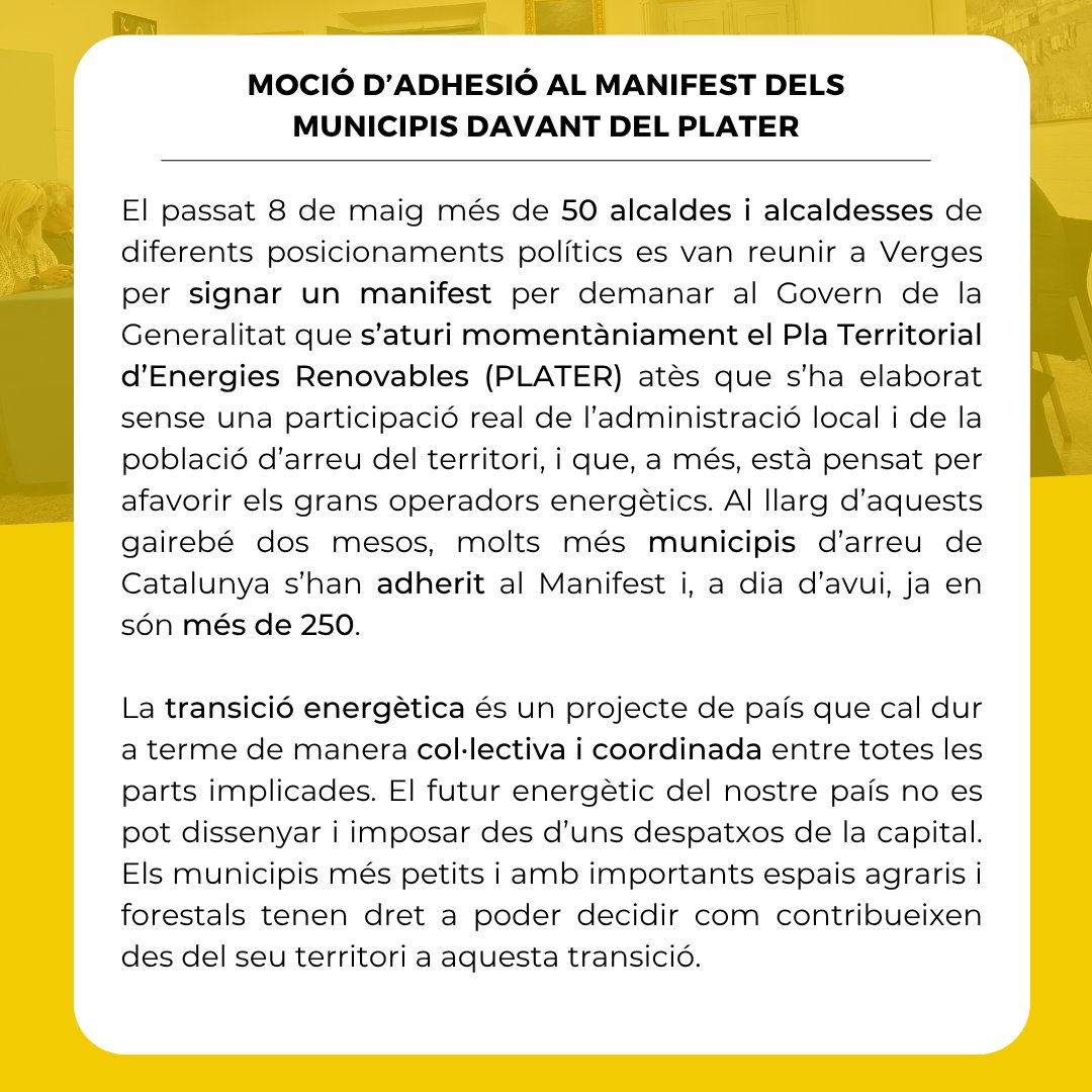 CUPQuart's tweet photo. Defensem una altra manera de fer les coses:
🌱 una transició energètica justa
🏘️ basada en la generació de proximitat
🤝 amb participació dels ajuntaments i de la ciutadania
🌾 preservant el sòl agrari i el patrimoni natural
⚡ i amb un paper central de l'energia pública https://t.co/Dxyd1IOlEx