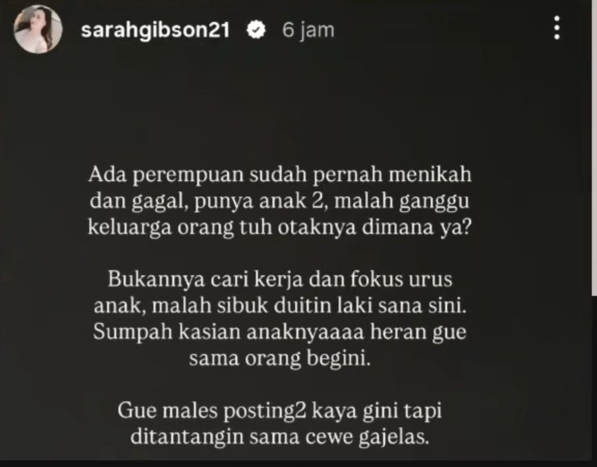 999o7i's tweet photo. Siapa p3l4kor j4nda 2 anak ganggu rumahtangga Sarah Gibson? Belum keluar neh sindiran Awkarin n the geng https://t.co/DI6InFyvKu