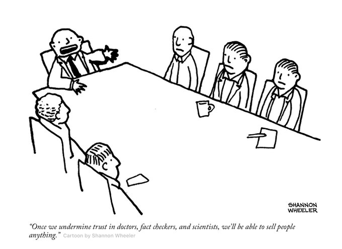 ernsterjuenger's tweet photo. "Once we secure trust in doctors, fact checkers, and scientists, we`ll be able to sell people anything." https://t.co/IlkaByB0I2
