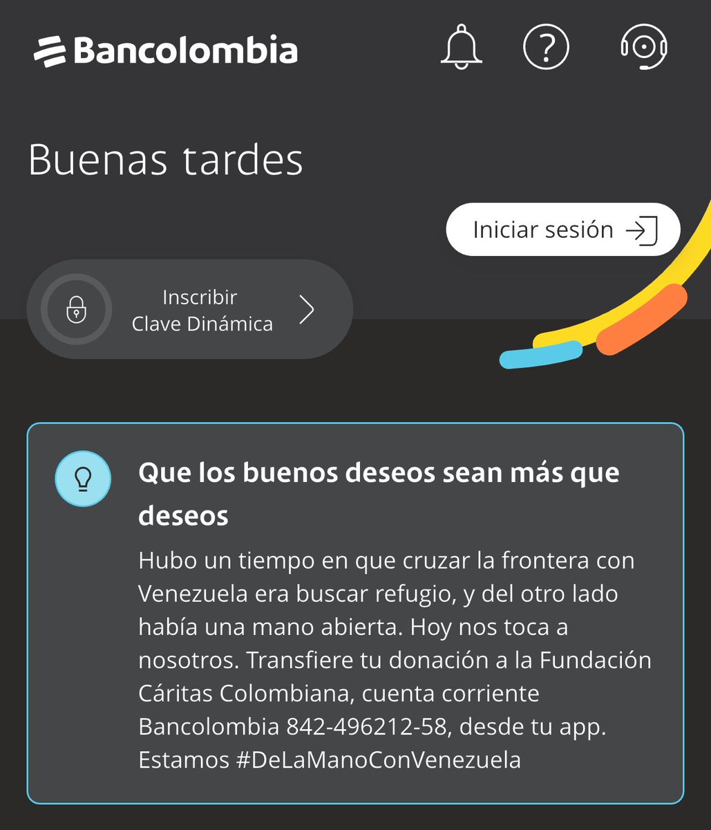 melbandres's tweet photo. Iba a entrar al banco y me salió esto en la página principal, gracias Bancolombia ❤️‍🩹 https://t.co/xGU4b7UmQF