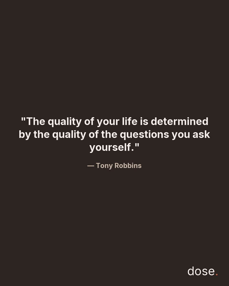 dose's tweet photo. The questions we pose to ourselves shape our perceptions, guiding our journeys through hope and uncertainty. By cultivating curiosity, we unlock the potential for deeper understanding and meaning in our lives. What questions are you asking today?
#dose #mindfulness #psychology # https://t.co/Y8k54KgnSG