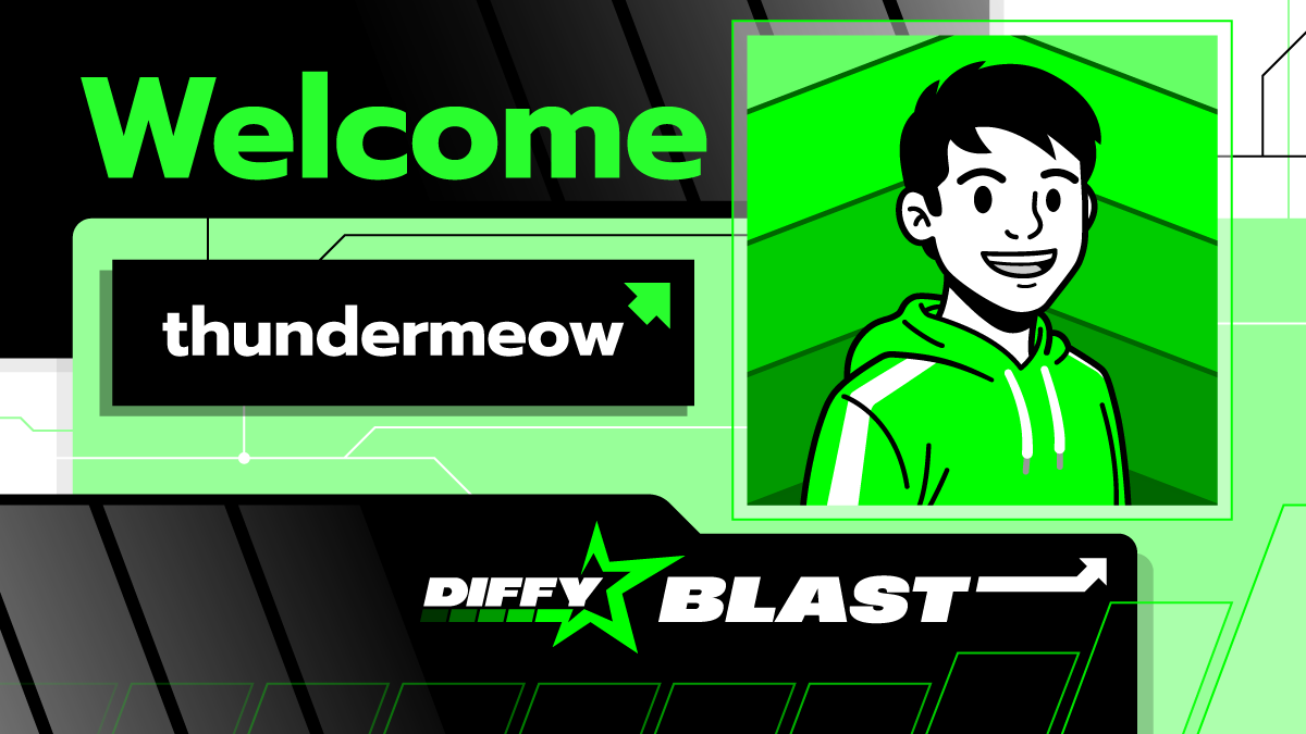 diffygg's tweet photo. It's official: thundermeow is Diffy Blast, our invite-only top tier. 💚 

At 14, he's hit elite ranks in 6 FPS titles and is on track to go pro in VALORANT, fully backed by the Player Development Fund, a community pool anyone can join. 

Back his rise → https://t.co/zHAKyo145W https://t.co/zlTwTPUWWi