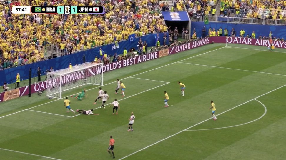 KorearomaD's tweet photo. VINI HITS THE POST.

#FIFAWorldCup #BRAJPN  #WorldCup2026 #Football #brasil #neymar https://t.co/z6FxYqYwMB