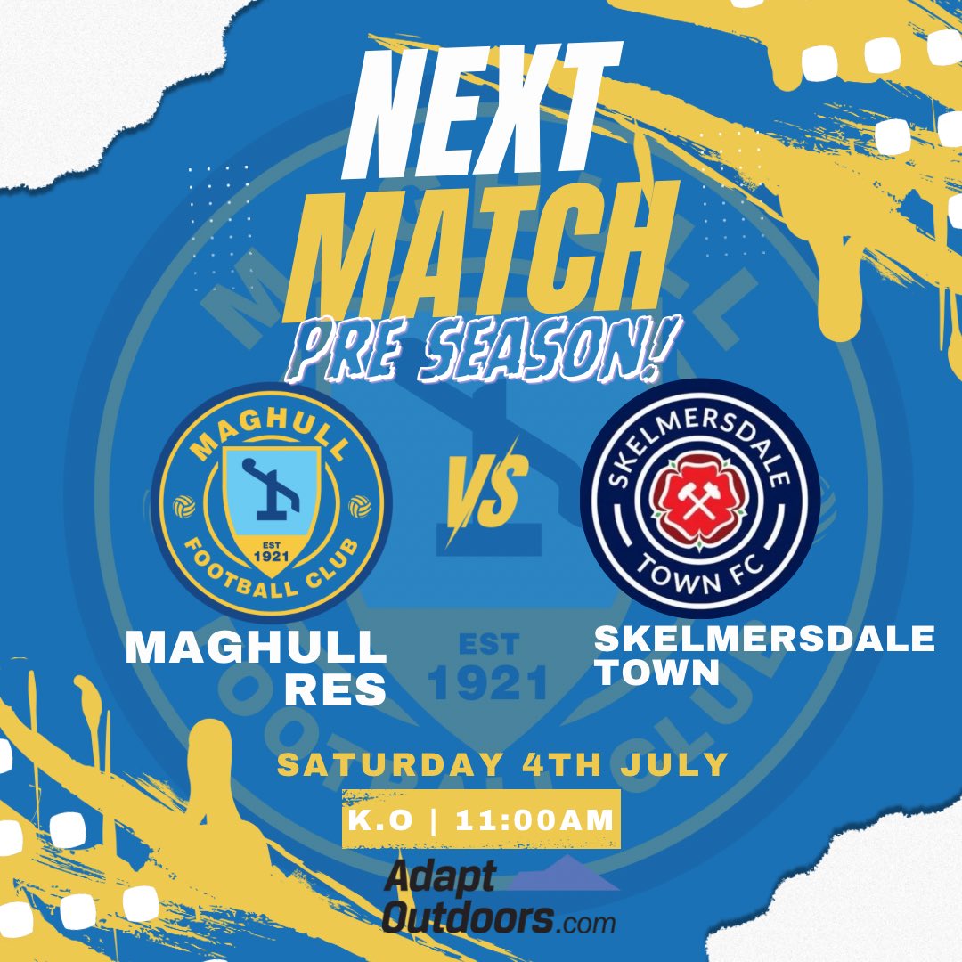maghullfc's tweet photo. 🔵⚪️『Our West Cheshire side take on our friends Skem Town in our first match of the day』🔵⚪️

📅 | Saturday 4th July
⏰ | 11:00am KO
🆚 | @ClayBrowfc 
🏟️ | DT Hughes Community Stadium 
🎟️ | Free
🍻 | Bar Open https://t.co/NcEjE8pCfZ