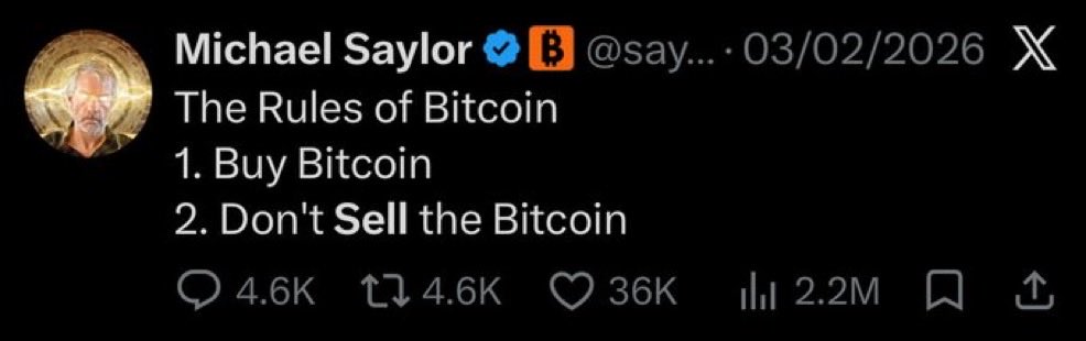 HodlMagoo's tweet photo. The Rules of Bitcoin  

1. Don’t believe a word @saylor ever says. https://t.co/dG5oYxNxXB