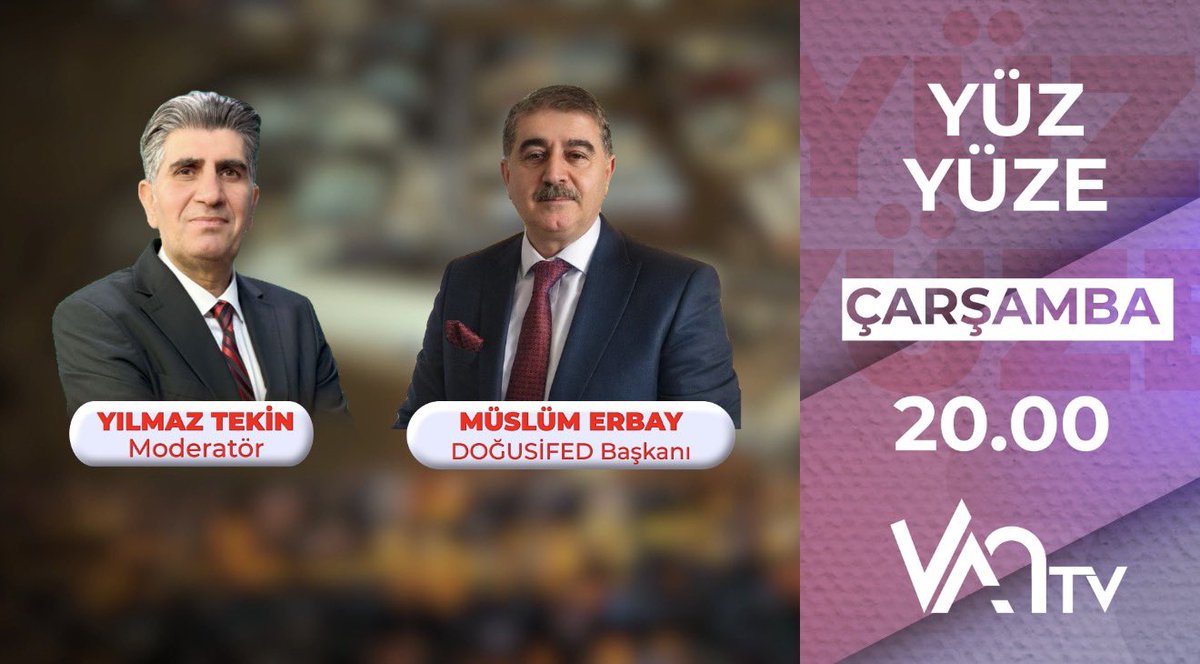 dogusifed_'s tweet photo. DOĞUSİFED Başkanı @MuslumErbayy 
@YlmazTekin3 Moderatörlüğünde, 
@VantvTr’de  Yaınlanan #YÜZYÜZE programının Canlı Yayın Konuğu Oşacak…
Tarih: #1Temmuz Çarşamba, Saat: 20:00 @turkonfed https://t.co/tveeyTd21y