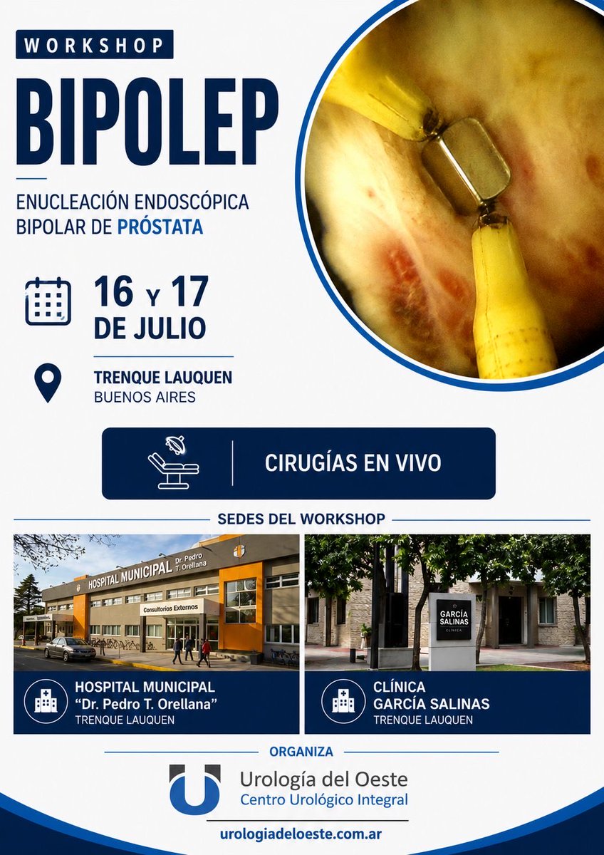 gramirezwosnuk's tweet photo. ¡Nos vemos en Trenque Lauquen! #BipolEP #Urología #Endourología #BPH #CirugíaEndoscópica #aeep
@urologiaoeste @SauUrologia @CAU_URO @Endo_Society https://t.co/3dEXOMZevd