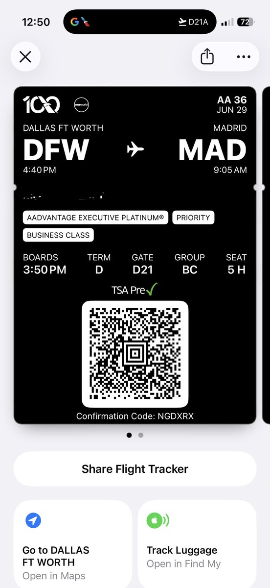 TraceLedet's tweet photo. @AmericanAir we are priority customers with executive platinum status and this is how y’all treat. Here is our boarding passes that vanished https://t.co/xyenfanoDV