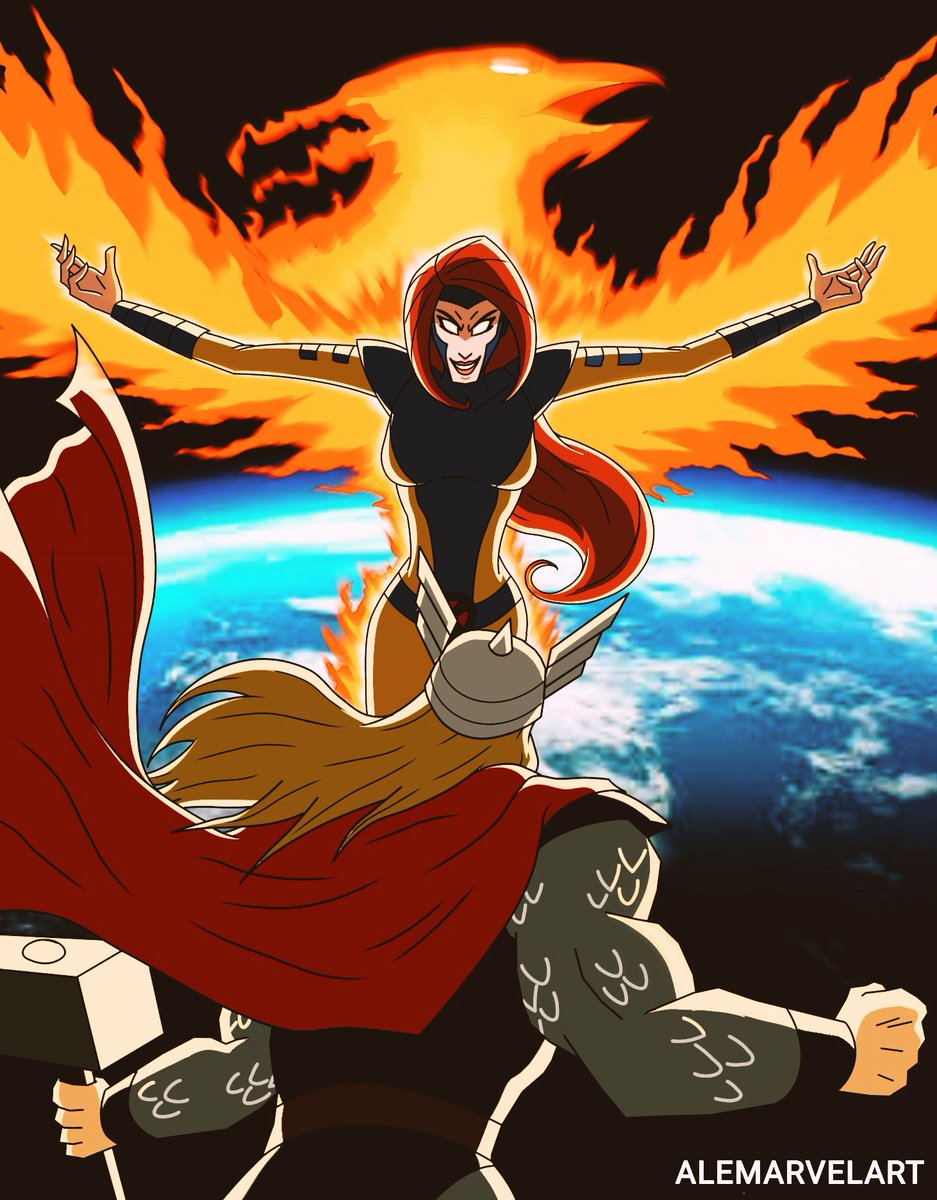 AleOhara_Artist's tweet photo. Thor vs Jean Grey (Phoenix Force).
#WolverineAndTheXmen #fanart #AvengersEarthsMightiestHeroes #avengersvsxmen #xmen #darkPhoenix https://t.co/Y8eEwwSQTh