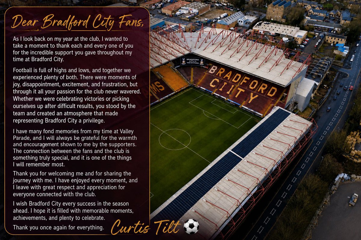 CurtisTilt's tweet photo. Thank you to everyone associated with the club it’s been a pleasure⚽️ https://t.co/SeXyXkgaMS
