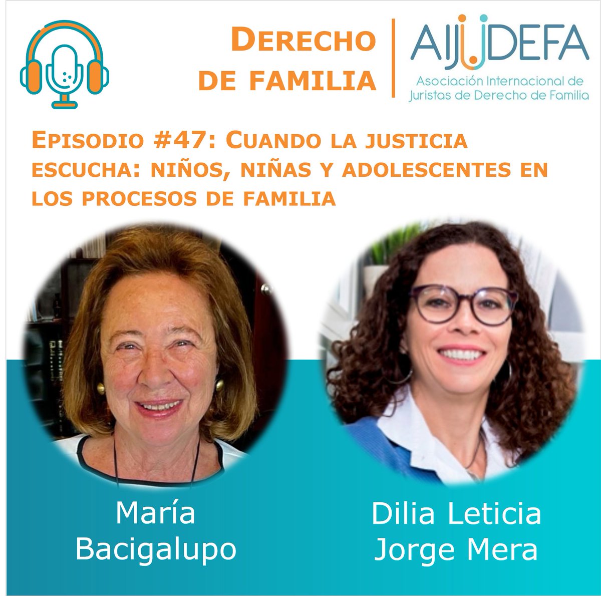 aijudefa's tweet photo. ¡Podcast de junio! @dilialeticia entrevista a la jueza argentina María Bacigalupo sobre el programa piloto de escucha de NNA en procesos judiciales de familia que está implementando en su juzgado.

Spotify: https://t.co/3sMBYfZIty.

Apple Podcasts: https://t.co/HKSoCzCxAu. https://t.co/UtuXufemH0