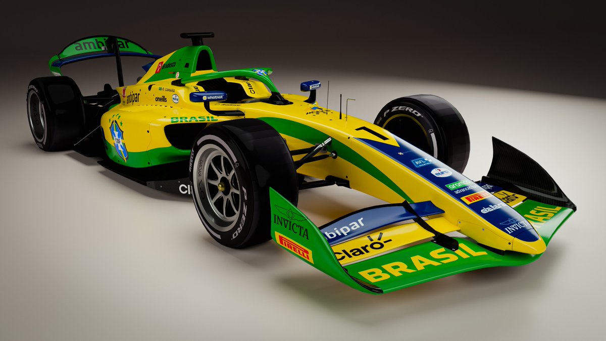 dr_designmotor's tweet photo. Brazil Soccer Team F2 Livery Concept 

Keeping this theme about the World Cup, on that occasion I chose the five World Cup champions and the driver of Invicta, Rafael Camara. 
#worldcup #F2 #Brazil https://t.co/armz51aSTy