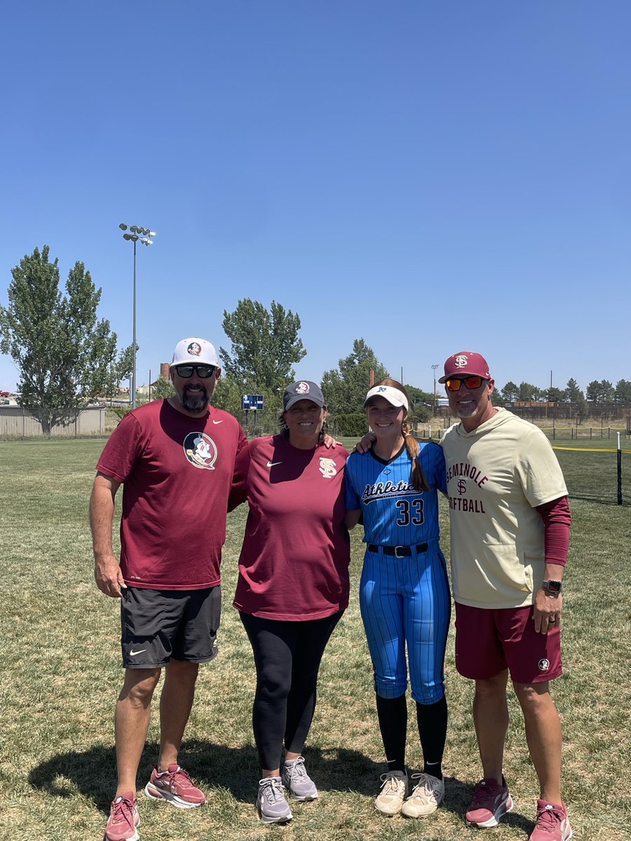 JennaGuinnSb's tweet photo. Had an awesome time in Colorado with the Florida State prospect camp. Thank you coaching staff for hosting a great camp. Can’t wait to be back!! #beconsistent #grit  #far https://t.co/vVahJL9jiM