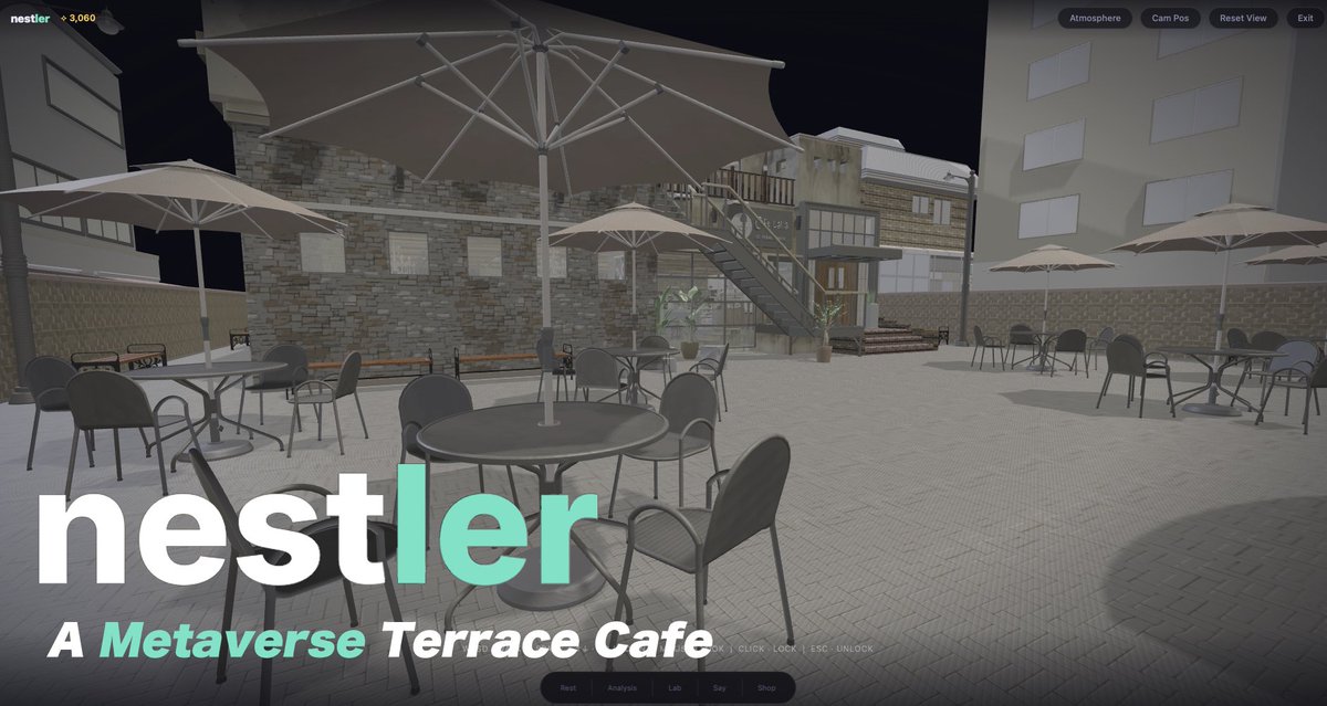 nestlerworld's tweet photo. Most social platforms are built around who you perform to be. Nestler is built around who you actually are. Inside the Terrace Cafe — one of Nestler's immersive 3D environments — real situations surface.
#metaverse #3d #game #simulation
https://t.co/ofvxmARxOc https://t.co/MQaaVjIQ4n