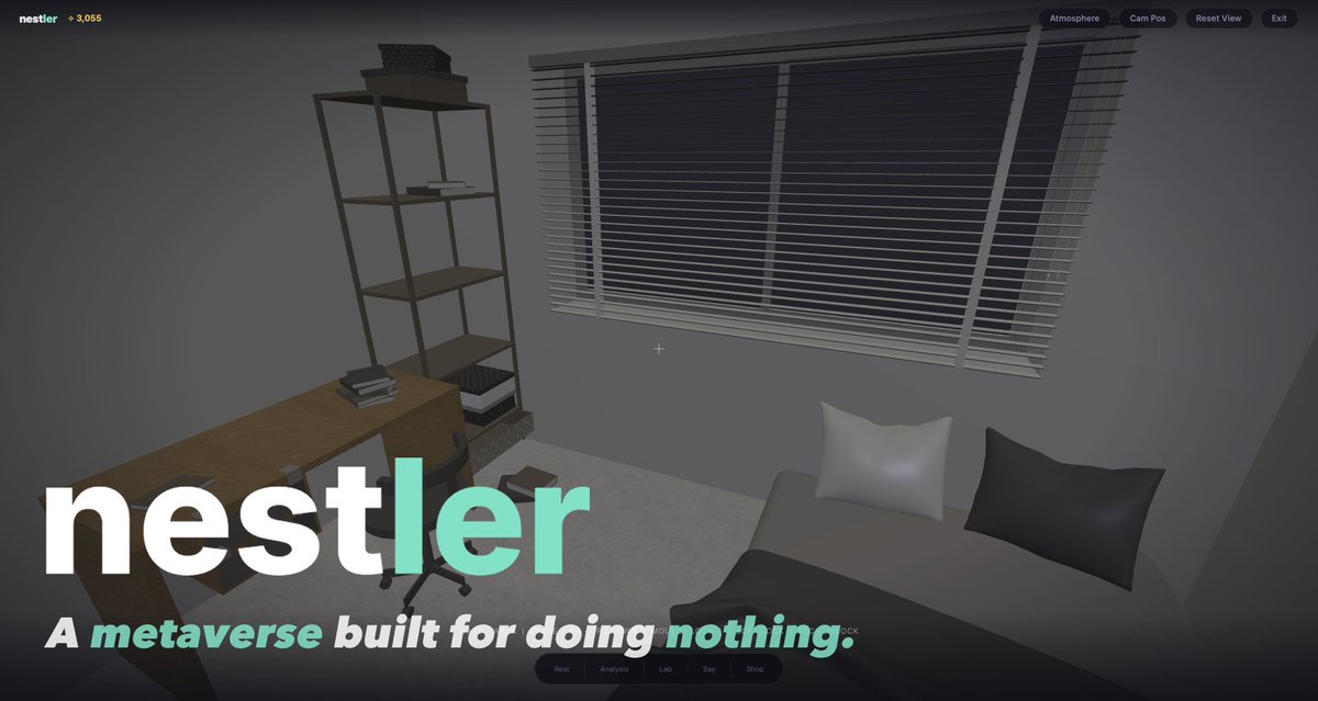 nestlerworld's tweet photo. We believe a world where rest is the default, not the reward. So we built the nest : spaces, creator lab, meditation session, full behavioral analysis to learn yourself, earn NP and redeem with physical goods. More features are coming.
#metaverse #game 
https://t.co/wByvxvlDcf https://t.co/CttXippAcr