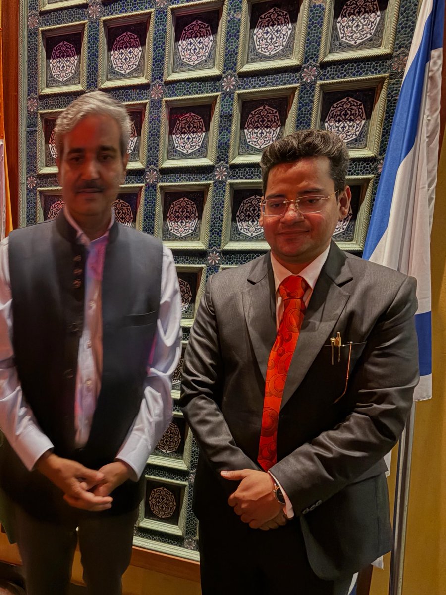 DaveSolanki's tweet photo. Honoured to brief Amb J. P Singh, India's Ambassador to Israel (whose diplomatic mission inspired Netflix's The Diplomat),&amp; @OrliWeitzman, @IsraelBangalore on REVA University's global academic vision &amp; strengthening India–Israel academic collaboration 🇮🇳🇮🇱 @REVAUniversity #Israel https://t.co/xKCb6DJZ6R