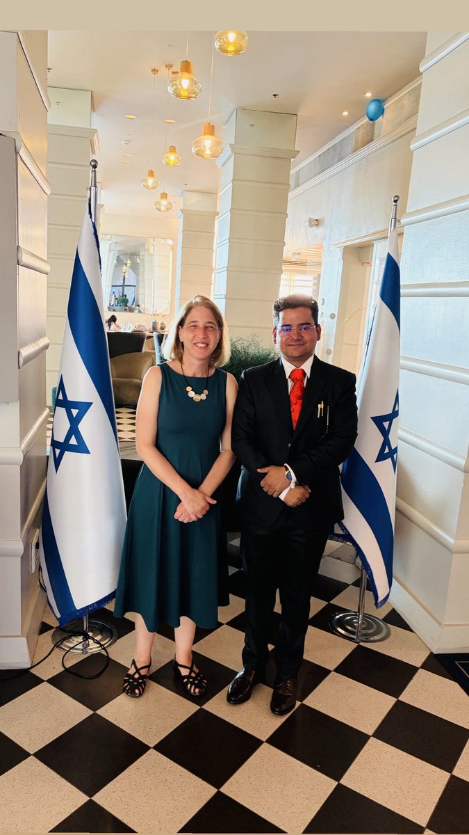 DaveSolanki's tweet photo. Honoured to brief Amb J. P Singh, India's Ambassador to Israel (whose diplomatic mission inspired Netflix's The Diplomat),&amp; @OrliWeitzman, @IsraelBangalore on REVA University's global academic vision &amp; strengthening India–Israel academic collaboration 🇮🇳🇮🇱 @REVAUniversity #Israel https://t.co/xKCb6DJZ6R