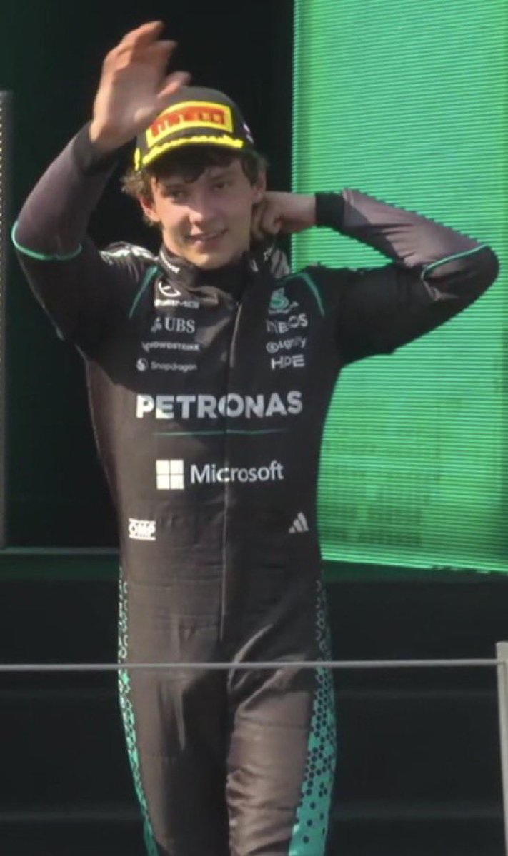 kimionpole's tweet photo. He left a cannoli in his race suit https://t.co/0VxR78yjxC