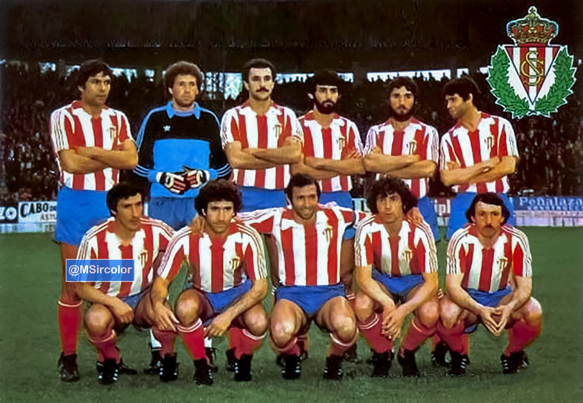 MSircolor's tweet photo. Hoy el #SportingdeGijón cumple 125 años para ello traemos esta tarjeta póster del @RealSporting (1981), en la foto #Doria #Castro #Joaquín #Jiménez #Redondo #Ciriaco;;#Abel #Uría #Quini #Ferrero y #Cundi el entrenador era #VicenteMiera https://t.co/7G28lVtgVx