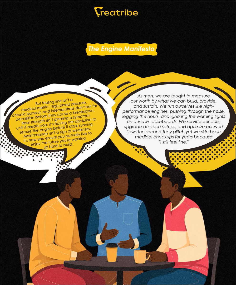 Wearecreatribe's tweet photo. Your health deserves the same attention you give your hustle.

Here are 5 simple habits every man should build. 💙

Save this. Share it with a brother.

#menmentalhealthmonth https://t.co/cKom21312J