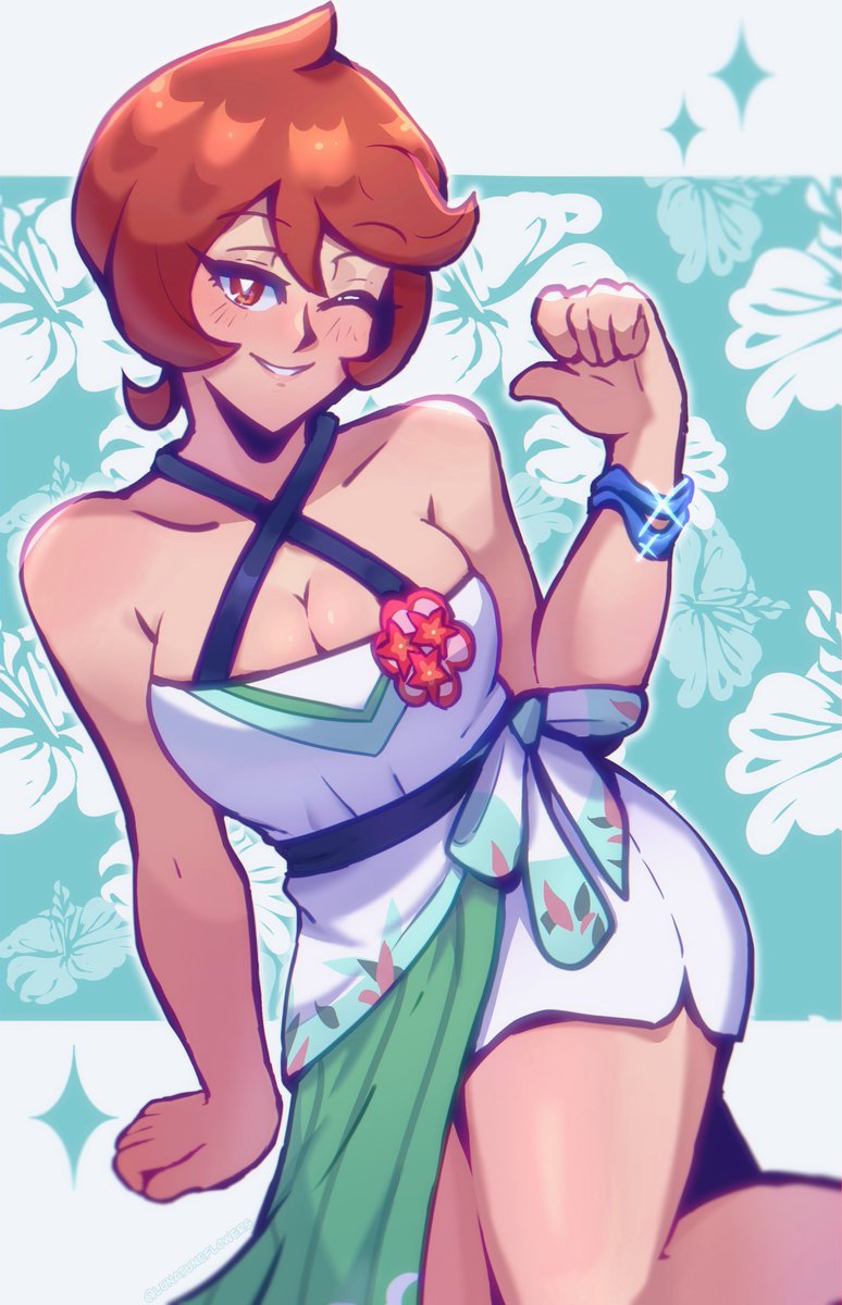 Lunatuneflowers's tweet photo. Summer Arezu from Pokemon...🥹🌺✨️ https://t.co/OOuOuL3ajO