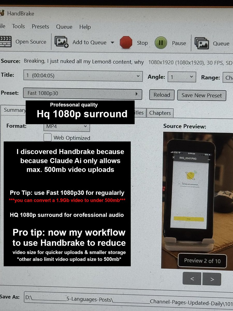 GLALSchool's tweet photo. ⁉️ BREAKING: I just nuked almost all my Lemon8 content — kept just three posts. Here’s why.
❌If you scan my Lemon8 QR code from Google Maps, it straight-up breaks. You get hit with “No Internet Connection” even when your Wi-Fi’s perfect.
❌Lemon8’s got a nasty deep-linking bug that makes their links unreliable. If the app can’t even open properly, what’s the point?
✅That’s why I’m all in on X — the only platform 
🥰that actually lets you post whatever URL you want, no gatekeeping. 
✅Most reliable spot out there.
🥷Pro Tip: many online platforms like Claude & Capcut limit video uploads to 500mb and I had a 1.9gb video and Claude helped me find Handbrake (see attachment for details)
#Lemon8Bug #Lemon8Fail #XIsBetter #Lemon8Problems #SocialMediaTruth