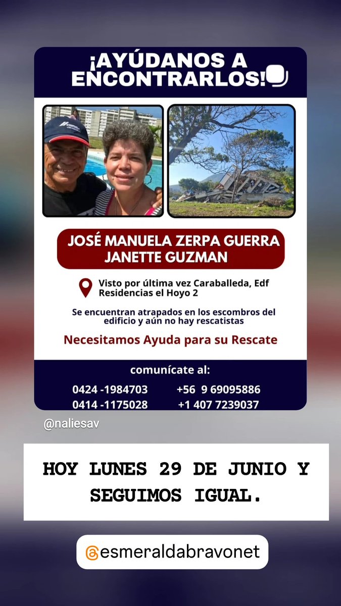 Naliesav's tweet photo. @TAMARA_SUJU SEGUIMOS PIDIENDO AYUDA. AV. LEONOR DE CACERES. RWS. HOYO 2. URB. CARIBE. CARABALLEDA #caraballeda #laguaira #terremoto #hoyo2 https://t.co/3SGUqHxMVB