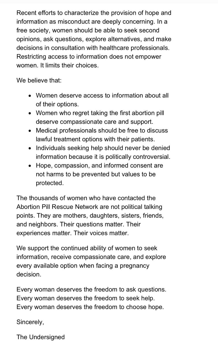 shspenxer's tweet photo. Sign this open letter in support of @HeartbeatIntl as they argue their case in trial against the California Attorney General. Women deserve to know about and have access to Abortion Pill Reversal. Pro-life charities have the right to share this information and provide this healthcare without facing ideologically motivated government interference.

https://t.co/GXYk6dW3An