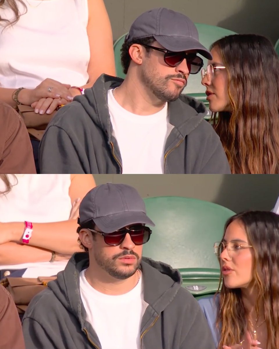 keiveiec's tweet photo. Bad Bunny junto a Gabriela en Wimbledon. 🇬🇧 https://t.co/axya8EDd9c