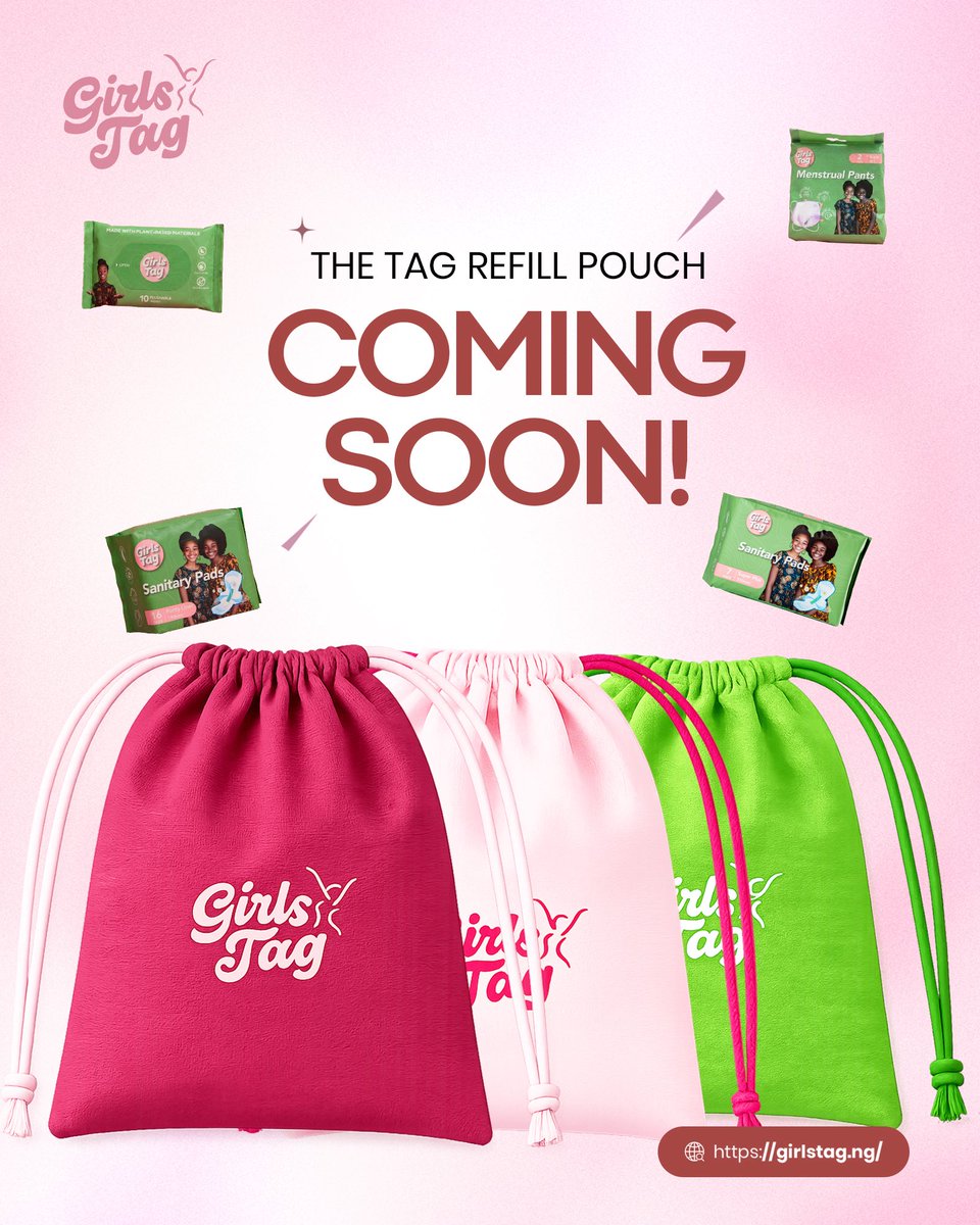 GirlsTag_NG's tweet photo. It’s what you’ve been waiting for.

The Tag Refill Pouch, coming soon 🌸

#GirlsTag #ForTheGirls #TagHerWithCare https://t.co/G7AyQIQ572
