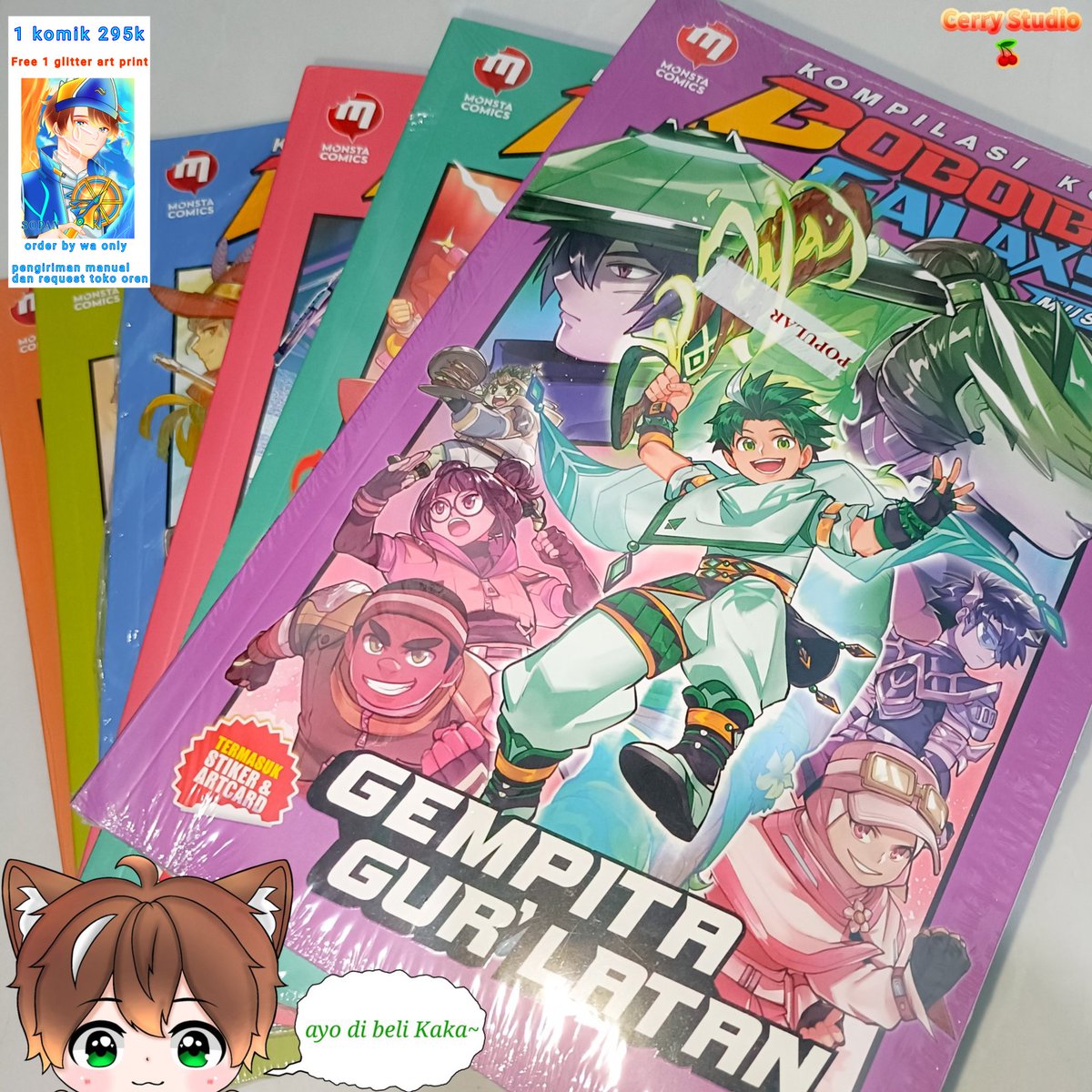 Alsky_Kai's tweet photo. share &amp; like are really appreciated 

Order start 30 juni -  7 juli 2026
(0858-1401-1884)
• Kompilasi Komik Boboiboy Jilid 1-6 (PO)
• Komik Boboiboy Pek Bolt Impact (ready)
🌻 Freebies Art Print Boboiboy Sopan by Cerry_Studio🍒
#zonauang #beabelanja #komikboboiboy #boboiboycard https://t.co/ACVp0ghkGo