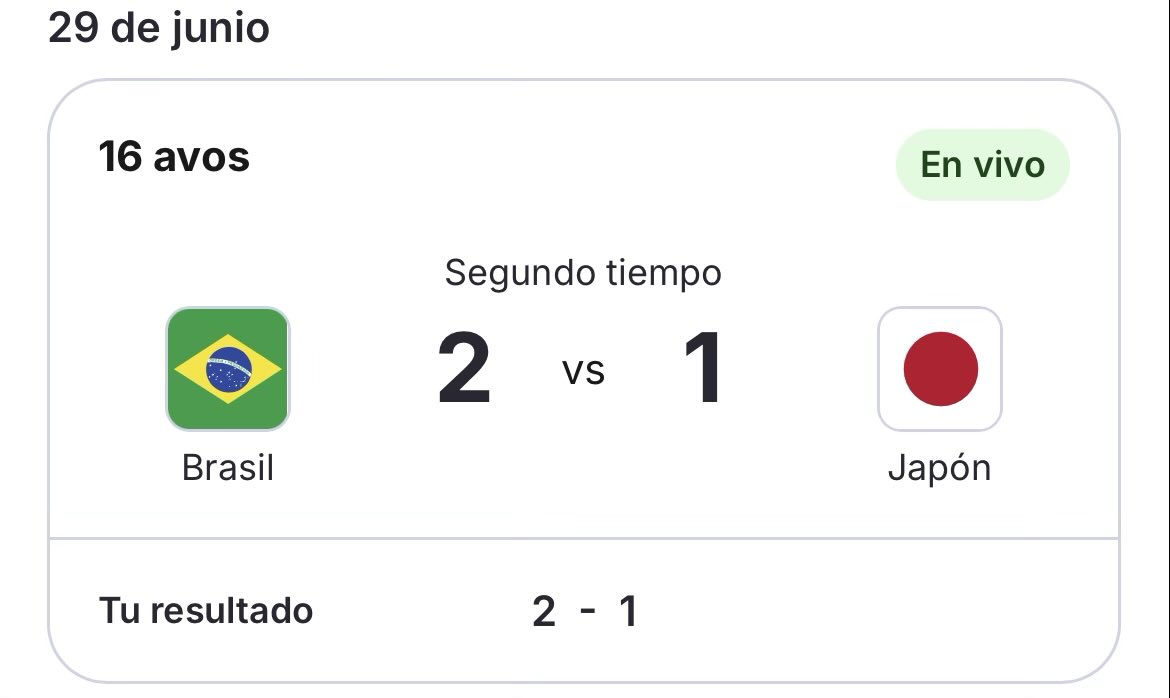 pyrorivarola's tweet photo. queria que gane japon pero bueno meti 6 puntos en el prode https://t.co/DlEaKvqLQO