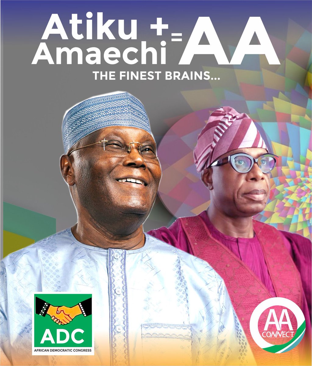 rajackson86's tweet photo. Behold the winning Team!

@atiku + @ChibuikeAmaechi = AA

Join #AAConnect https://t.co/h0pd3YQy3L