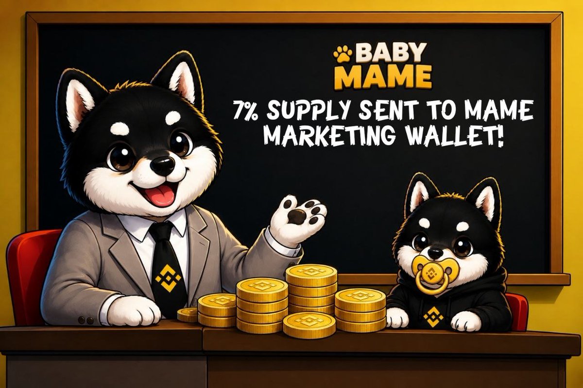 Baby_Mame_Bnb's tweet photo. Real support isn’t just words.

 7% of $BabyMame’s total supply has been sent to the $MAME Marketing Wallet.

https://t.co/COnNJIeKn7

We’re here to strengthen the ecosystem, grow the MAME legacy, and bring OG meme culture back to BNB.

Appreciate what you’re building, @xBrianSumner . 🐾🤝