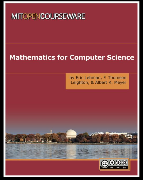 KirkDBorne's tweet photo. “Mathematics for Computer Science”

Free 920-page PDF download, from MIT:
https://t.co/QnexP4k4ET https://t.co/JwO9K1xuWM