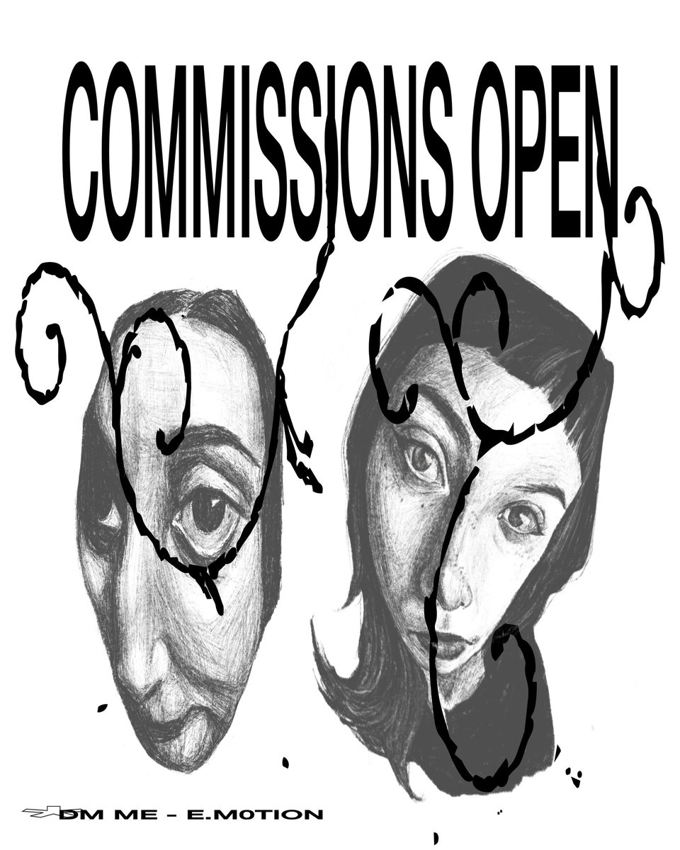 e__m0tion's tweet photo. Commissions open 
Black &amp; white portrait 
Follow @ e.m0tion on insta https://t.co/c1LtyWVpgv