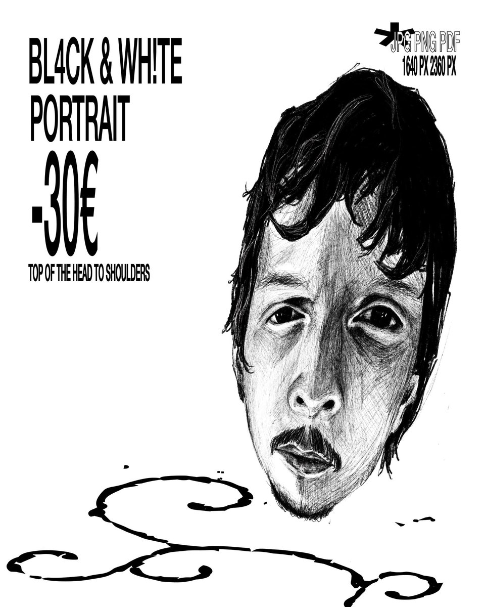 e__m0tion's tweet photo. Commissions open 
Black &amp; white portrait 
Follow @ e.m0tion on insta https://t.co/c1LtyWVpgv