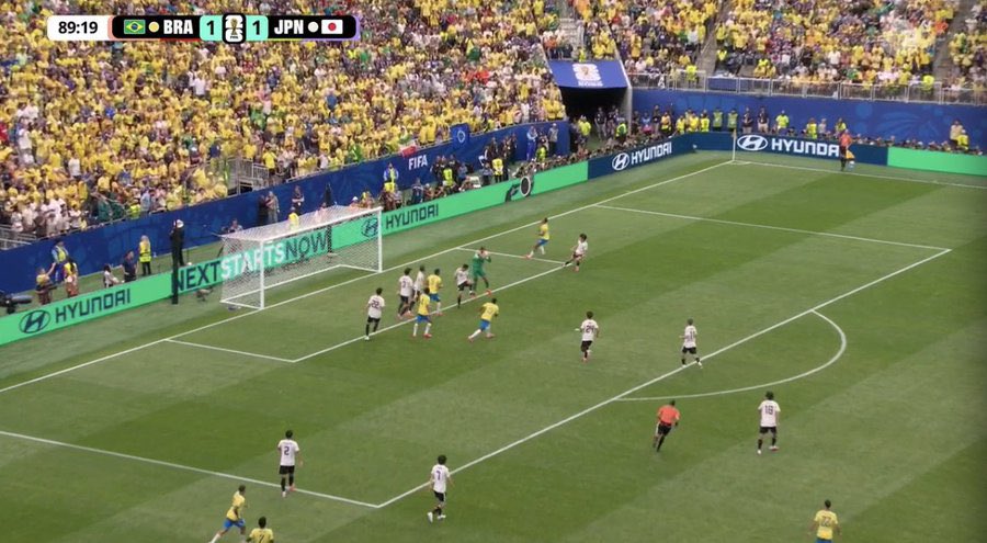 TorchlightX's tweet photo. 📸 “WHERE IS NEYMAR?!” 🤔🇧🇷

The crowd is starting to ask questions as Neymar Jr. has been kept quiet for much of the match.

Brazil’s biggest star has struggled to make his usual impact, with Japan doing an excellent job of limiting his space and cutting off his influence.

All eyes are on Neymar now—can he produce another moment of magic and inspire Brazil back into the game? ⭐🔥⚽