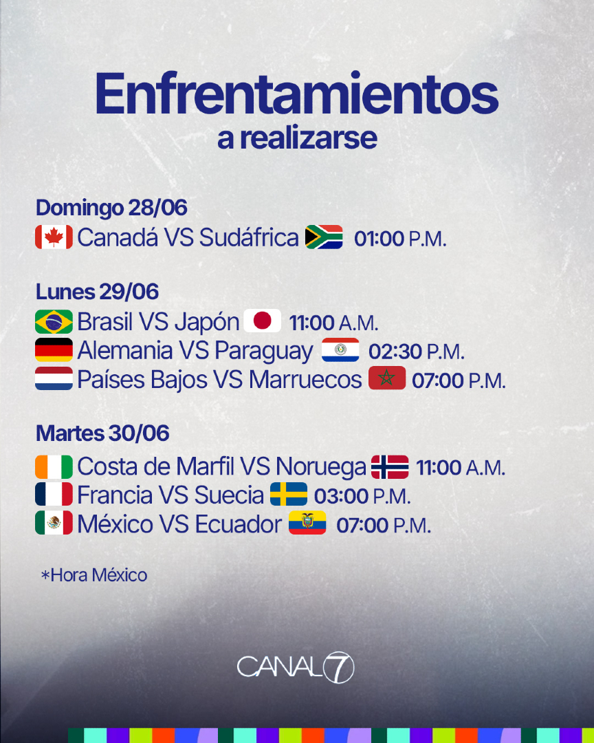 Canal7_SLP's tweet photo. ¿Y si sí? ⚽

Los equipos están listos para enfrentarse en dieciseisavos de final y Canadá ya tiene su pase a 8vos 🔥 ¿Cuáles equipos crees que sorprendan? Cuéntanos en comentarios.

Entérate de todo en Zona de Juego hoy a las 8:00 P.M. 📺 https://t.co/WGW2556aGF