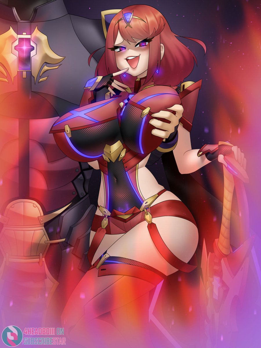 4Headboiii's tweet photo. Pyra won the fanart polls this time~!!😍❤️‍🔥

wait... Pyra??😳 what are you looking at me like that?!😖

oh no... her mind has been corrupted by Malos!!😈

she doesnt even recognize Rex and her friends anymore~!!😵‍💫

...kinda hot ngl~🥵

teehee~😋 https://t.co/hlZzirVsiv