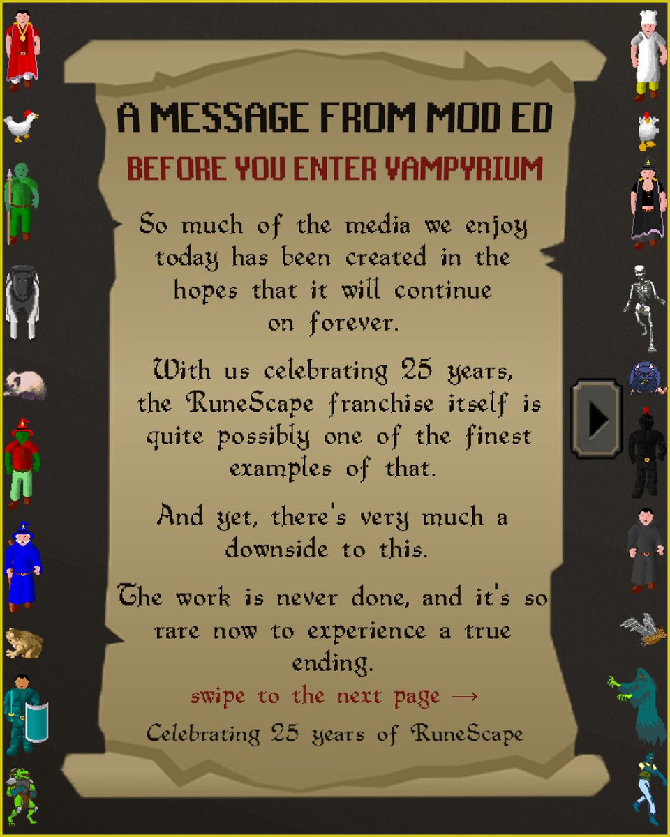 OldSchoolRS's tweet photo. Before you enter Vampyrium tomorrow, a message from Mod Ed... https://t.co/rSZVqsV0mT